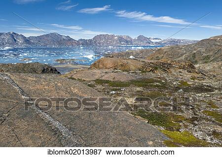 Stock Photo - Ammassalik peninsula, beginning of the Sermilik Fjord, East Greenland, Greenland, North America. Fotosearch