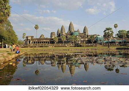 Angkor Wat temple complex, with reflection in the water, Siam Reap, Cambodia, Southeast Asia, Asia View Large Photo Image Stock Photo - Angkor Wat temple complex, with reflection in the water, Siam Reap, Cambodia, Southeast Asia, Asia. Fotosearch