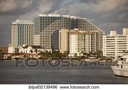 Apartment buildings, modern architecture by the waterside, Fort Lauderdale, Broward County, Florida, USA, North America View Large Photo Image Stock Photograph - Apartment buildings, modern architecture by the waterside, Fort Lauderdale, Broward County, Florida, USA, North America. Fotosearch