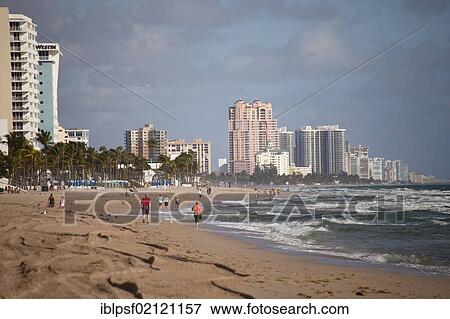 Apartment buildings on the long sandy beach of Fort Lauderdale, Broward County, Florida, USA, North America View Large Photo Image Stock Photo - Apartment buildings on the long sandy beach of Fort Lauderdale, Broward County, Florida, USA, North America. Fotosearch