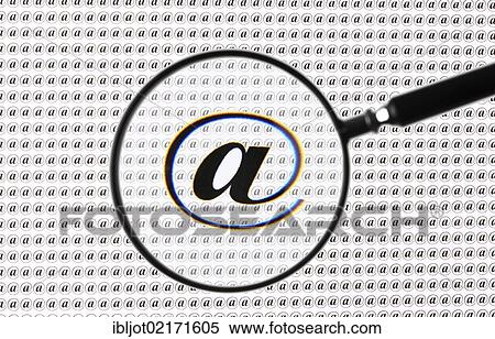 At symbol, @, through a magnifying glass View Large Photo Image Stock Photography - At symbol, @, through a magnifying glass. Fotosearch