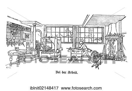 At work, illustration in The House in the Sun by Carl Larsson, 1917 View Large Photo Image Stock Photo - At work, illustration in The House in the Sun by Carl Larsson, 1917. Fotosearch