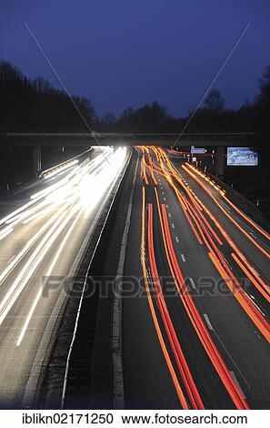 Autobahn, motorway, light trails at night, Pinneberg exit, Schleswig-Holstein, Germany, Europe View Large Photo Image Stock Image - Autobahn, motorway, light trails at night, Pinneberg exit, Schleswig-Holstein, Germany, Europe. Fotosearch