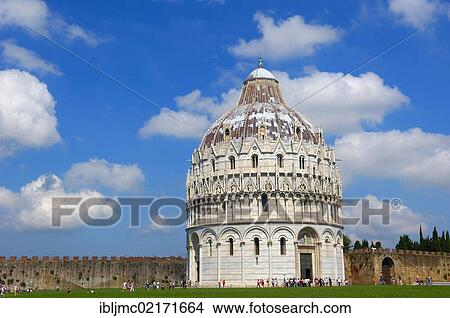 Baptistery, Piazza del Duomo, Cathedral Square, UNESCO World Heritage Site, Campo dei Miracoli, Pisa, Tuscany, Italy, Europe View Large Photo Image Picture - Baptistery, Piazza del Duomo, Cathedral Square, UNESCO World Heritage Site, Campo dei Miracoli, Pisa, Tuscany, Italy, Europe. Fotosearch