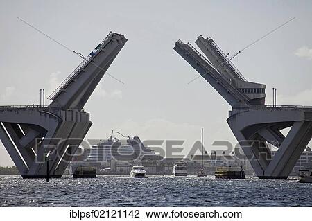 Bascule bridge in the harbour of Port Everglades in Ford Lauderdale, Florida, USA, North America View Large Photo Image Stock Image - Bascule bridge in the harbour of Port Everglades in Ford Lauderdale, Florida, USA, North America. Fotosearch