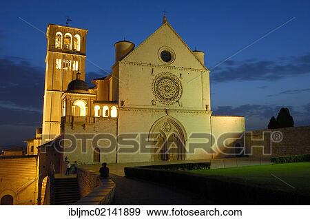 Basilica di San Francesco, Basilica of Saint Francis, at dusk, UNESCO World Heritage site, Assisi, Perugia province, Umbria, Italy, Europe View Large Photo Image Stock Photo - Basilica di San Francesco, Basilica of Saint Francis, at dusk, UNESCO World Heritage site, Assisi, Perugia province, Umbria, Italy, Europe. Fotosearch