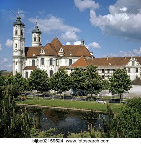 Picture - Basilica of the Benedictine Abbey of Ottobeuren, Lower Allgaeu, Swabia, Bavaria, Germany, Europe. Fotosearch