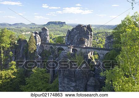 Bastion Bridge and Felsenburg Altrathen Rock Castle, Pfaffenstein Mountain in the distance, Saxon Switzerland, Saxony, Germany, Europe View Large Photo Image Stock Image - Bastion Bridge and Felsenburg Altrathen Rock Castle, Pfaffenstein Mountain in the distance, Saxon Switzerland, Saxony, Germany, Europe. Fotosearch