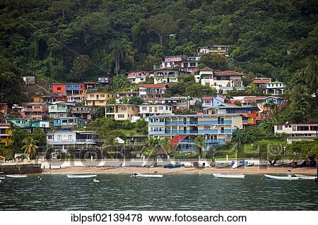 Beach and colourful houses on the island of Isla Taboga, Panama, Central America, North America View Large Photo Image Stock Photo - Beach and colourful houses on the island of Isla Taboga, Panama, Central America, North America. Fotosearch