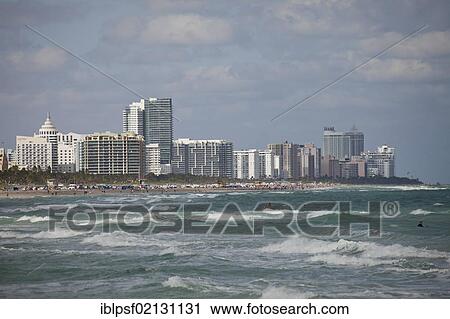 Beach and the skyline, South Beach, Miami, Florida, USA, North America View Large Photo Image Stock Image - Beach and the skyline, South Beach, Miami, Florida, USA, North America. Fotosearch
