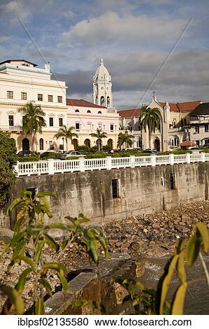 Bell tower of the Iglesia de San Francisco Church and the building of the national theatre, Teatro Nacional, in the Old City, Casco Viejo, Panama City, Panama, Central America, North America View Large Photo Image Stock Image - Bell tower of the Iglesia de San Francisco Church and the building of the national theatre, Teatro Nacional, in the Old City, Casco Viejo, Panama City, Panama, Central America, North America. Fotosearch