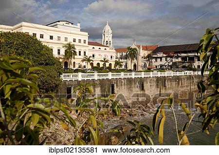 Bell tower of the Iglesia de San Francisco Church and the building of the national theatre, Teatro Nacional, in the Old City, Casco Viejo, Panama City, Panama, Central America, North America View Large Photo Image Stock Image - Bell tower of the Iglesia de San Francisco Church and the building of the national theatre, Teatro Nacional, in the Old City, Casco Viejo, Panama City, Panama, Central America, North America. Fotosearch