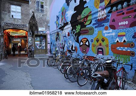 Bicycles in the courtyard, Haus Schwarzenberg culture club, Hackescher Market, Café Central, graffiti, Mitte district, Berlin, Germany, Europe View Large Photo Image Stock Photo - Bicycles in the courtyard, Haus Schwarzenberg culture club, Hackescher Market, Café Central, graffiti, Mitte district, Berlin, Germany, Europe. Fotosearch