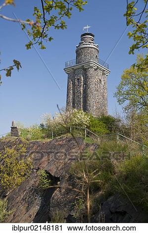 Stock Image - Bismarck Tower in Wachtelberg-Muehlbachtal Nature Reserve in Dehnitz near Wurzen, Muldental, Sachsen, Germany, Europe. Fotosearch