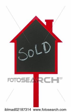Blackboard with the word "sold" in the shape of a house, symbolic image for property sales, real estate View Large Photo Image Picture - Blackboard with the word "sold" in the shape of a house, symbolic image for property sales, real estate. Fotosearch