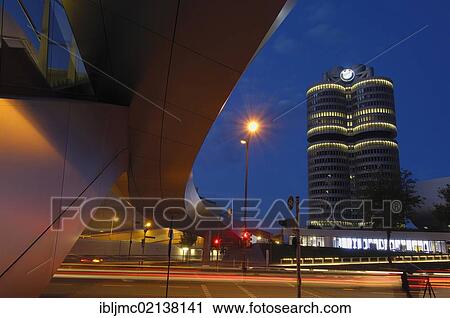 Stock Image - BMW Museum, BMW Headquarters, Munich, Bavaria, Germany, Europe. Fotosearch