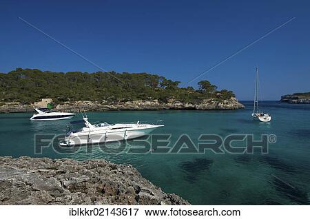 Boats, Cala Mondrago, Majorca, Balearic Islands, Spain, Europe View Large Photo Image Stock Photo - Boats, Cala Mondrago, Majorca, Balearic Islands, Spain, Europe. Fotosearch