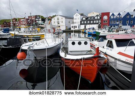 Boats in the port of Torshavn, Streymoy island, Faroe Islands, North Atlantic, Europe View Large Photo Image Stock Photography - Boats in the port of Torshavn, Streymoy island, Faroe Islands, North Atlantic, Europe. Fotosearch