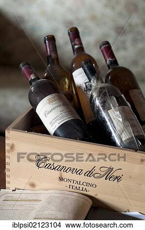 Bottles of Brunello di Montalcino red wine, Casanova di Neri Winery, Toscana, Tuscany, Italy, Europe View Large Photo Image Picture - Bottles of Brunello di Montalcino red wine, Casanova di Neri Winery, Toscana, Tuscany, Italy, Europe. Fotosearch