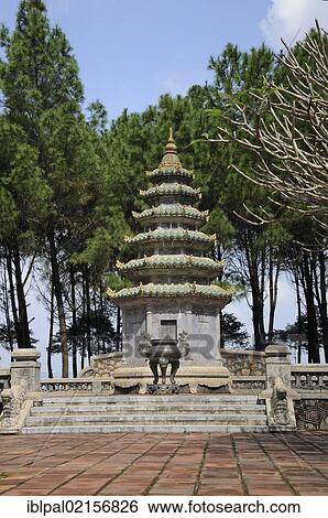 Burial stupa of the abbot Thich Don Hau, Thien Mu Pagoda, Hue, Vietnam, Southeast Asia, Asia View Large Photo Image Stock Photograph - Burial stupa of the abbot Thich Don Hau, Thien Mu Pagoda, Hue, Vietnam, Southeast Asia, Asia. Fotosearch