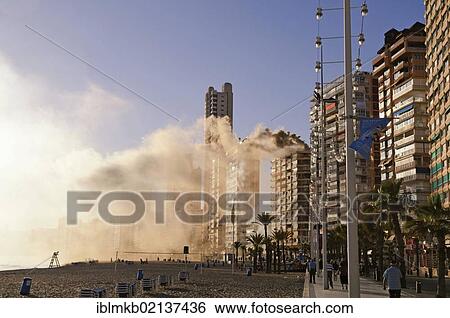 Burning penthouse at Playa Levante beach, Benidorm, Spain, Europe View Large Photo Image Stock Photograph - Burning penthouse at Playa Levante beach, Benidorm, Spain, Europe. Fotosearch