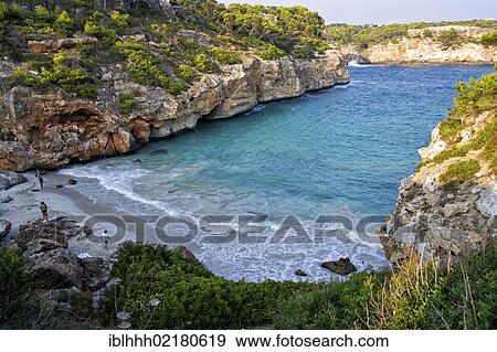Stock Photo - Cala Moro, southeast coast, Majorca, Balearic Islands, Spain, Europe. Fotosearch