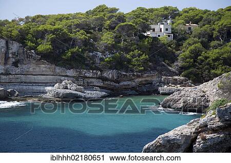 Stock Image - Cala Santanyi, southeast coast, Majorca, Balearic Islands, Spain, Europe. Fotosearch
