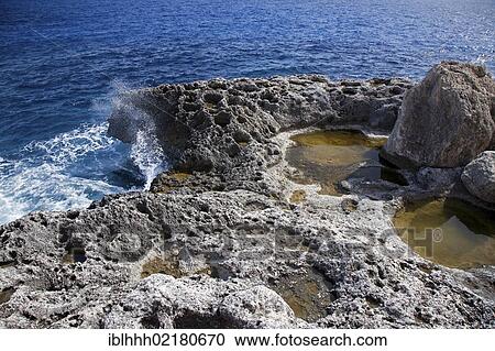 Stock Image - Cala Santanyi, southeast coast, Majorca, Balearic Islands, Spain, Europe. Fotosearch