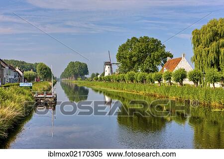 Canal between Bruges and Damme, Damse Vaart-Zuid, Damme, Bruges, West Flanders, Flemish Region, Belgium, Europe View Large Photo Image Stock Photography - Canal between Bruges and Damme, Damse Vaart-Zuid, Damme, Bruges, West Flanders, Flemish Region, Belgium, Europe. Fotosearch