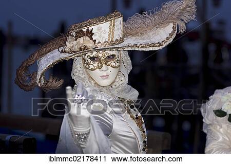 Stock Image - Carnival mask in Venice, Veneto, Italy, Europe. Fotosearch