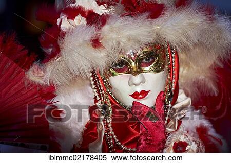 Stock Photography - Carnival mask in Venice, Veneto, Italy, Europe. Fotosearch