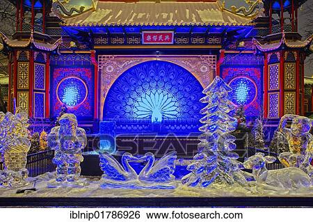 Carved ice sculptures in Tivoli, Copenhagen, Denmark, Europe View Large Photo Image Stock Photograph - Carved ice sculptures in Tivoli, Copenhagen, Denmark, Europe. Fotosearch