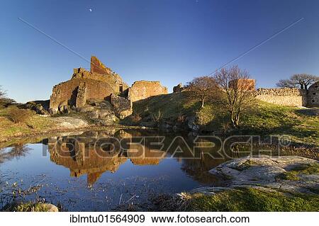 Stock Photo - Castle ruins of Hammershus, Bornholm, Denmark, Europe. Fotosearch