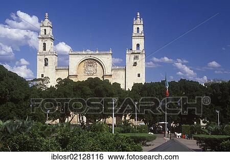 Cathedral on the Plaza de la Indepencia, Merida, Yucatan, Mexico, North America View Large Photo Image Stock Photograph - Cathedral on the Plaza de la Indepencia, Merida, Yucatan, Mexico, North America. Fotosearch