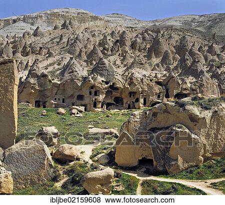 Stock Photo - Caves in Zelve, UNESCO World Cultural and Natural Heritage, Goereme-Cappadocia, Central Anatolia, Turkey, Asia. Fotosearch