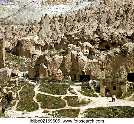 Stock Photograph - Caves in Zelve, UNESCO World Cultural and Natural Heritage Site, Goereme, Cappadocia, Central Anatolia, Turkey, Asia. Fotosearch