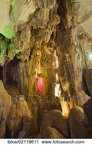 Chang Cave, stalactite or limestone cave in karst rock formations, Vang Vieng, Vientiane, Laos, Indochina, Asia View Large Photo Image Stock Image - Chang Cave, stalactite or limestone cave in karst rock formations, Vang Vieng, Vientiane, Laos, Indochina, Asia. Fotosearch