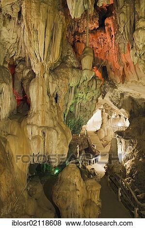 Chang Cave, stalactite or limestone cave in karst rock formations, Vang Vieng, Vientiane, Laos, Indochina, Asia View Large Photo Image Stock Photo - Chang Cave, stalactite or limestone cave in karst rock formations, Vang Vieng, Vientiane, Laos, Indochina, Asia. Fotosearch