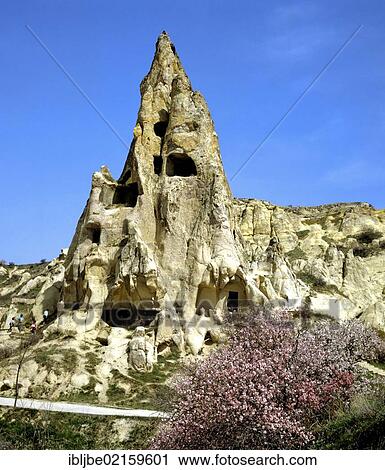 Stock Image - Chimneys, tufa formations, UNESCO World Cultural and Natural Heritage Site, Goereme, Cappadocia, Central Anatolia, Turkey, Asia. Fotosearch