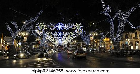 Christmas lights in Malaga, Spain, Europe View Large Photo Image Stock Photography - Christmas lights in Malaga, Spain, Europe. Fotosearch
