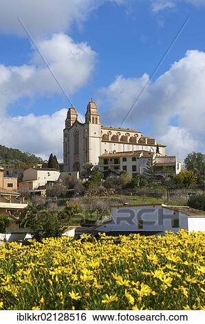 Stock Photograph - Church of Calvia, Majorca, Balearic Islands, Spain, Europe. Fotosearch