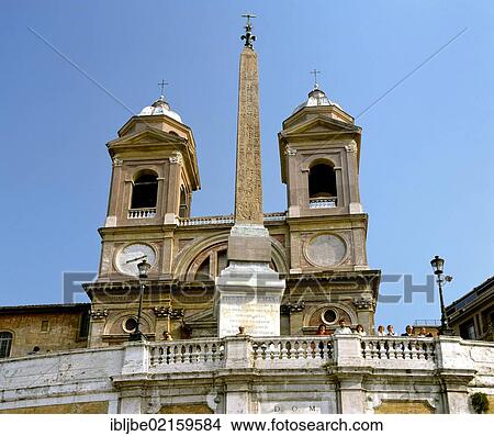 Church of Santa Trinità dei Monti at the Spanish Steps, obelisk, Rome, Italy, Europe View Large Photo Image Picture - Church of Santa Trinità dei Monti at the Spanish Steps, obelisk, Rome, Italy, Europe. Fotosearch