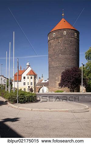 City walls, Donatsturm tower with Donatstor Gate, looking towards the towers of St. Nikolai Church, Freiberg, Erzgebirge, Ore Mountains, Saxony, Germany, Europe View Large Photo Image Stock Photography - City walls, Donatsturm tower with Donatstor Gate, looking towards the towers of St. Nikolai Church, Freiberg, Erzgebirge, Ore Mountains, Saxony, Germany, Europe. Fotosearch