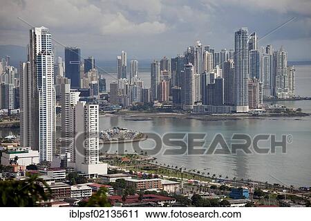 Cityscape and skyline of Panama City, seen from Cerro Ancon Mountain, Panama, Central America, North America View Large Photo Image Stock Image - Cityscape and skyline of Panama City, seen from Cerro Ancon Mountain, Panama, Central America, North America. Fotosearch