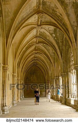 Picture - Cloister at Monastery of Santa Maria da Vitoria, Batalha Monastery, UNESCO World Heritage Site, Batalha, Leiria district, Estremadura, Portugal, Europe. Fotosearch