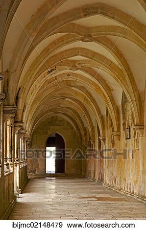 Stock Photo - Cloister at Monastery of Santa Maria da Vitoria, Batalha Monastery, UNESCO World Heritage Site, Batalha, Leiria district, Estremadura, Portugal, Europe. Fotosearch
