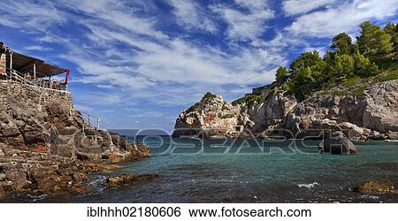 Coast, Cala Deia, Majorca, Balearic Islands, Spain, Europe View Large Photo Image Stock Photograph - Coast, Cala Deia, Majorca, Balearic Islands, Spain, Europe. Fotosearch