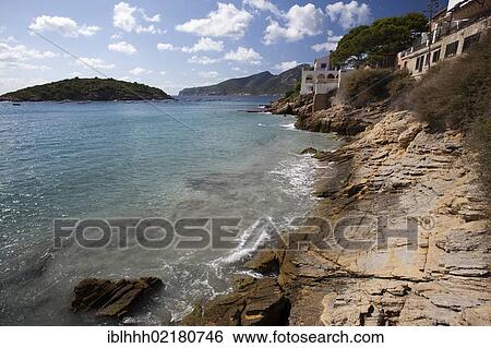 Coast, Sant Elm, southwest coast, Majorca, Balearic Islands, Spain, Europe View Large Photo Image Stock Photograph - Coast, Sant Elm, southwest coast, Majorca, Balearic Islands, Spain, Europe. Fotosearch