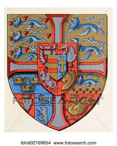 Coat of arms of Denmark, historical illustration, Meyers Konversationslexikon encyclopedia, 1897 View Large Photo Image Picture - Coat of arms of Denmark, historical illustration, Meyers Konversationslexikon encyclopedia, 1897. Fotosearch