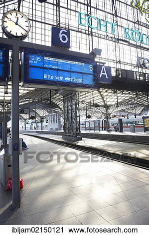 Stock Image - Cologne main train station, Cologne, North Rhine-Westphalia, Germany, Europe. Fotosearch